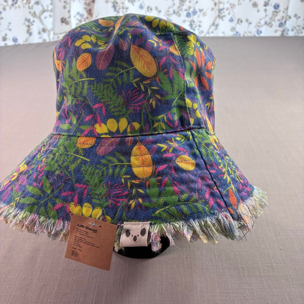 Little Brownie Tropical Floral Bucket Hat Frayed Brim Women’s NWT - Picture 2 of 10